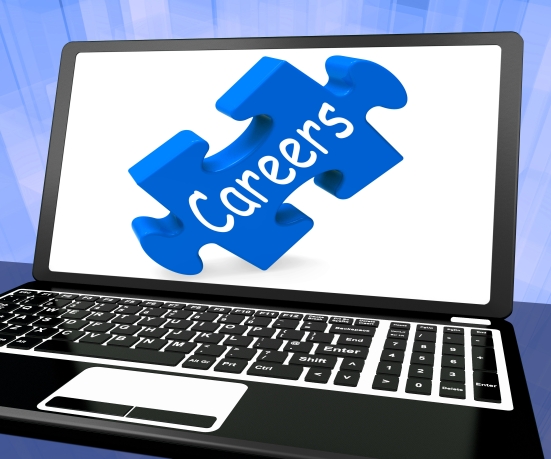 Careers Puzzle On Laptop Shows Online Employments And Job Opportunities